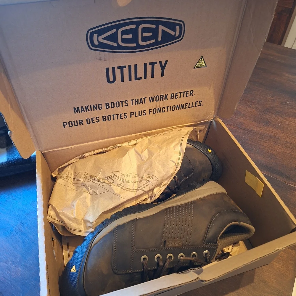 New In Box KEEN Utility LA Conner ESD Aluminum Toe Leather Work Shoe Sz 12W - Picture 6 of 8